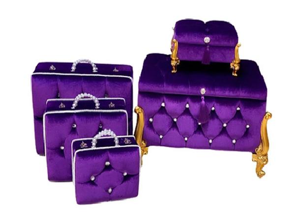 Avangarde Lux 5 Piece Dowry Chest Bag Set Purple