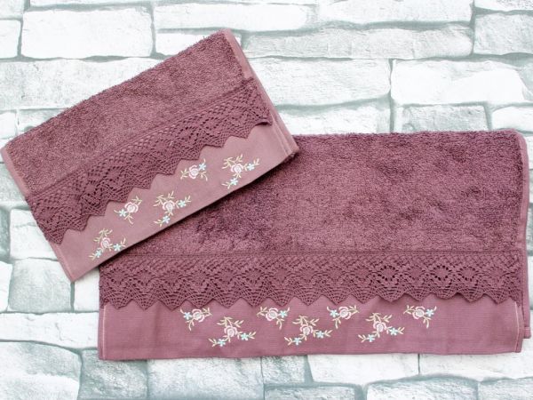 Dowry Land Small Rose 2 Li Towel Set Plum