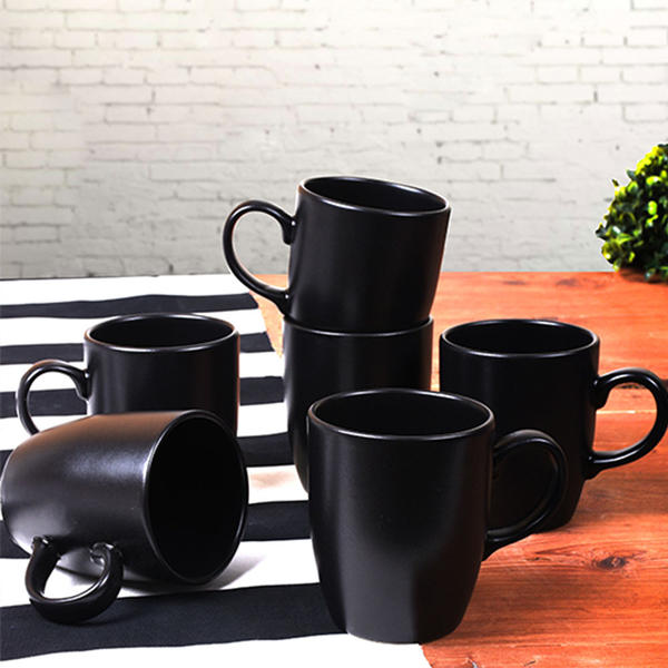 Matte Black Cloud Mug 9 Cm 6 Pieces | Keramika