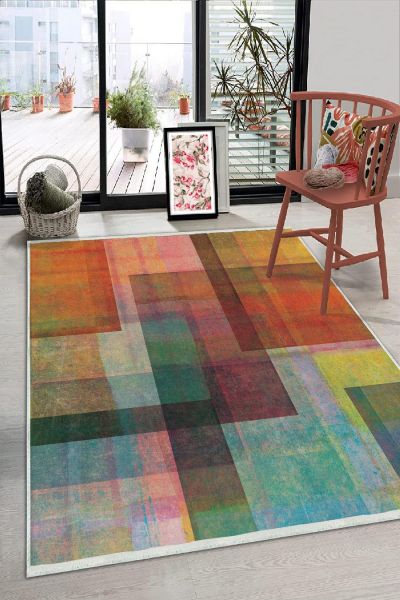 Birkilim Yıkanabilir Dekoratif Halı İpeksi Kaymaz Taban | MLN-IP-HS-231