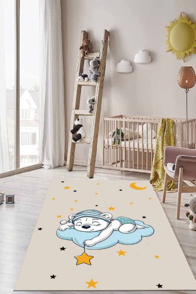 Birkilim Yıkanabilir İpeksi Kaymaz Taban Çocuk Odası Halısı | MLN-IP-HT-291