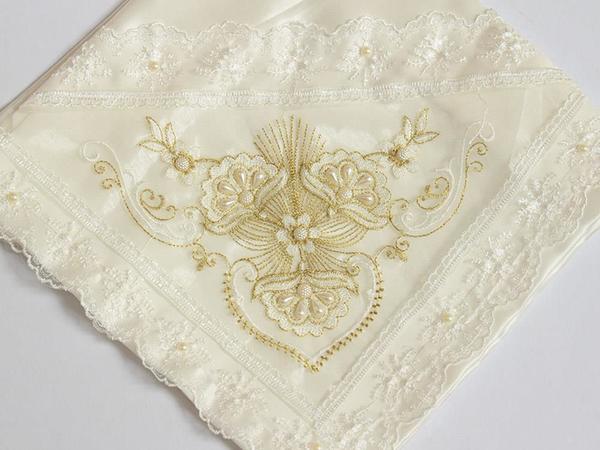 Fransız Dantel Taş Süslemeli Monalisa Çeyiz Bohçası Gold