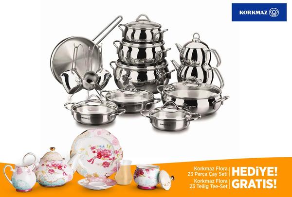 Korkmaz Tombik Hyper Mutfak Çeyiz Seti | 23 Parça | A1725