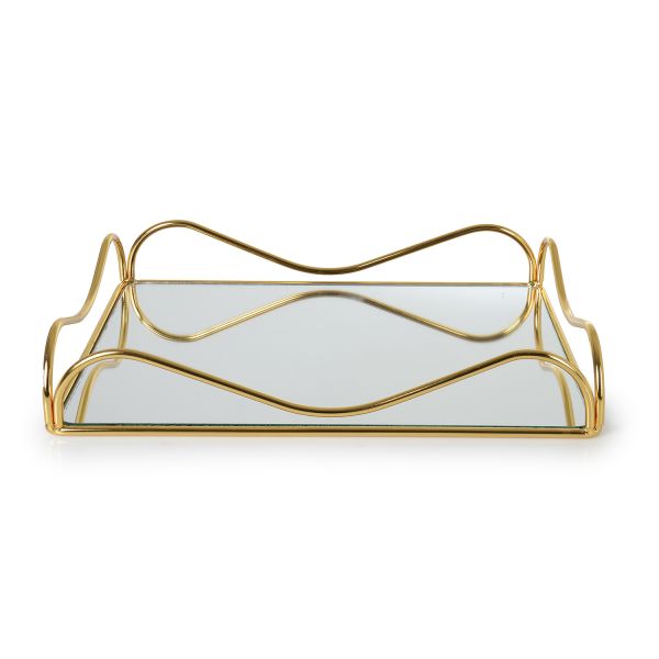 WAVE METAL TRAY GOLD 24x34 | SILK-KRT031