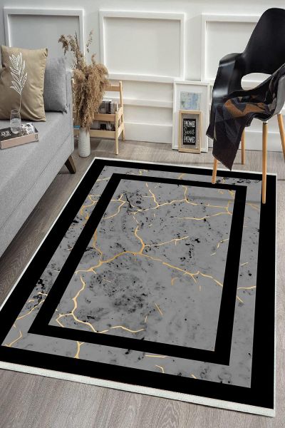 Birkilim Yıkanabilir Dekoratif Halı İpeksi Kaymaz Taban | MLN-IP-HS-459