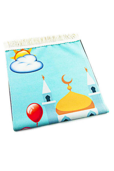 Dijital Baskılı Çocuk Seccadesi - Cami Desenli