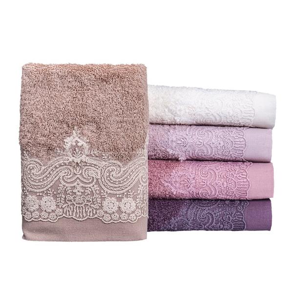 Minteks Cremeweißes Selda 50x90 6-teiliges 6-Farben-Handtuch-Set