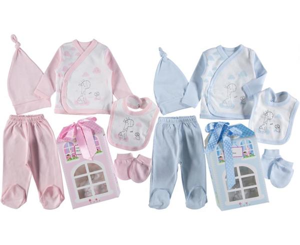 Play Box Hastane Çıkışı Bebek Zıbın Seti 5 Parça Pembe