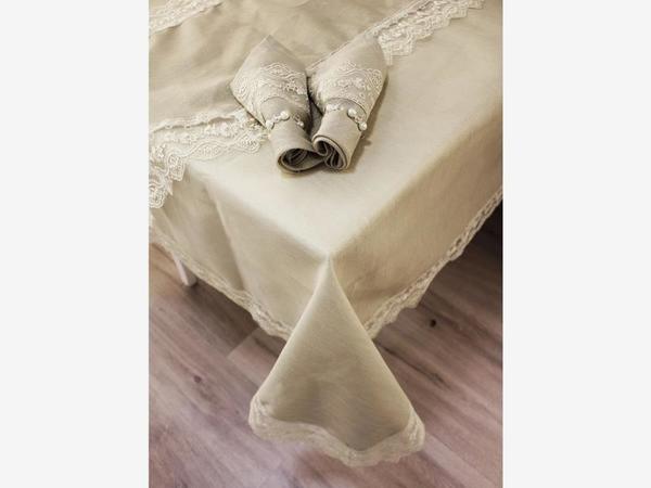 Easy Linen Masa Örtüsü Takımı 26 Parça Cappucino