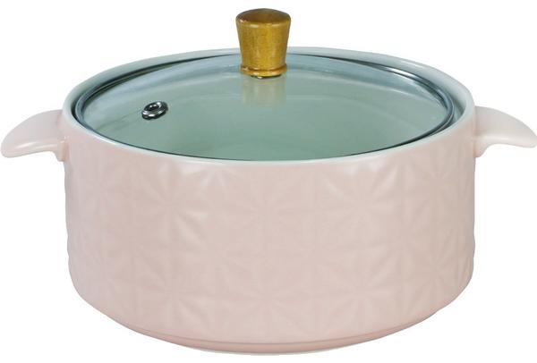 Almina Porselen Sunum Servis Tenceresi | Pembe | AL-3062