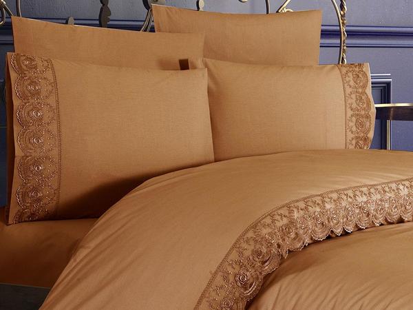 طقم غطاء لحاف دوري الفرنسي لاسي كيور مكون من 6 قطع كابتشينو