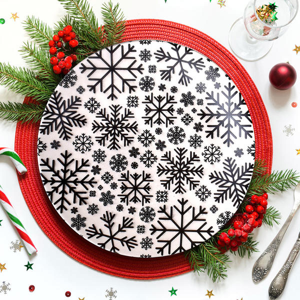 Assiette de Service Flocon de Neige 26 Cm - 17969 | Keramika