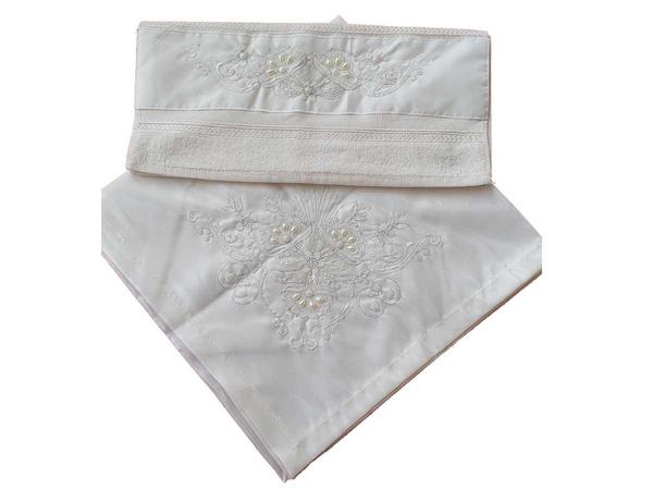 French Laced Violet Satin Handtuch Bundle 2er-Set Creme