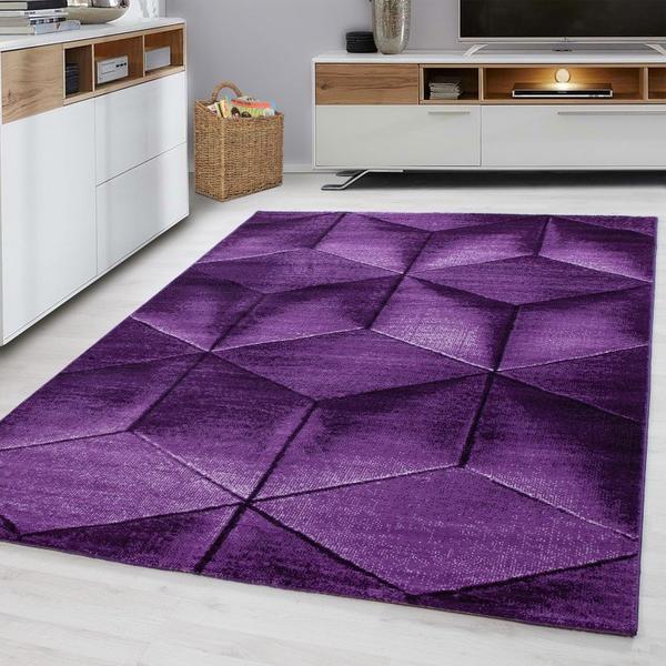 Ayyıldız Parma Baklava Desenli Halı 100% PP Heatset 12mm 1900gr | Mor | 9290-Lila