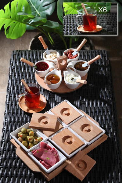 44 Stück natürliches Frühstücksset