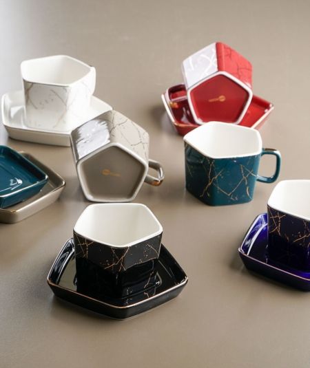 Acar Kitchen | 6 Person Porcelain Coffee Cup Set