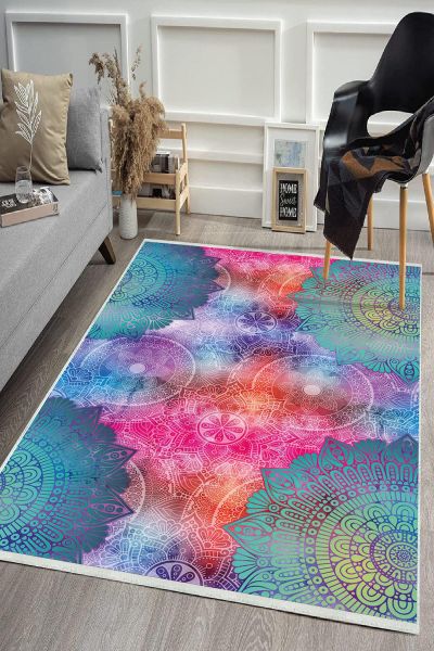 Birkilim Yıkanabilir Dekoratif Halı İpeksi Kaymaz Taban | MLN-IP-HS-372