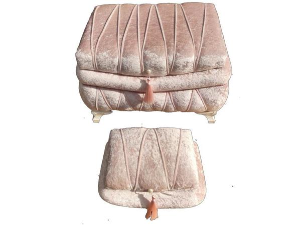Şura Luxury Stone Tasseled 2-Piece Dowry Chest Powder