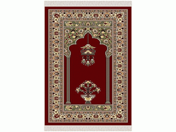 Tapis de Prière Velours Mimosa Rouge Bordeaux