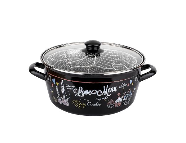 Tantitoni | 24 cm Emaye Kızartma Tencere Seti