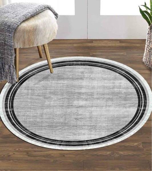 Birkilim Yuvarlak Yıkanabilir Dekoratif Halı İpeksi Kaymaz Taban | MLN-IP-YU-HY-967