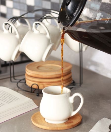 Acar | Set of 6 Cups with Bamboo Plate