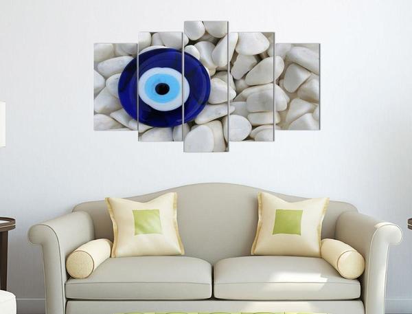 Dekonaz 5 Parça Tablo | Nazar Boncuğu | b-4012