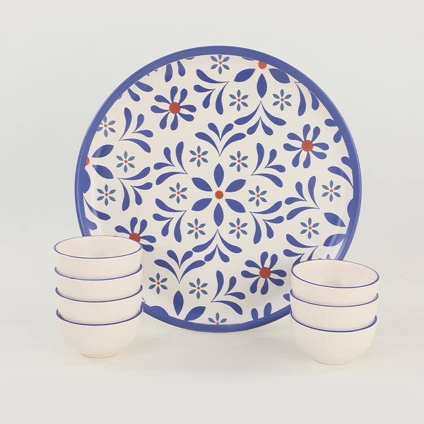 Blue Tile Bulut Déjeuner 8 pièces - 18932 | Keramika