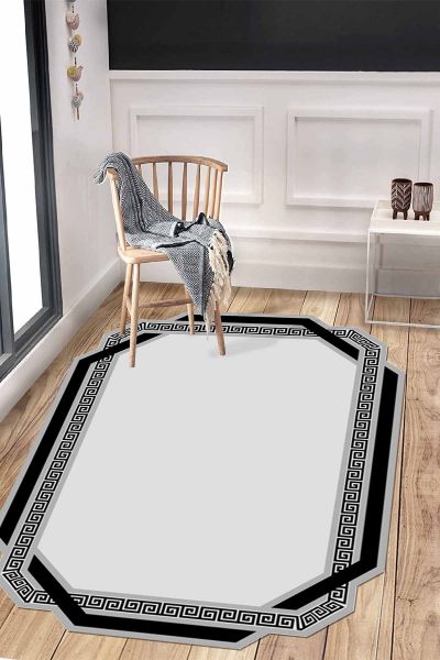 Birkilim Lazer Kesim Yıkanabilir İpeksi Kaymaz Taban Dekoratif Halı | MLN-IP-HT-857