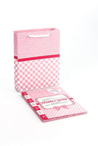 20 PCS - Yasin Book - Beutelgröße - 80 Seiten - Mit Namensschild - Pappbeutel - Rosa Farbe - Mevlid