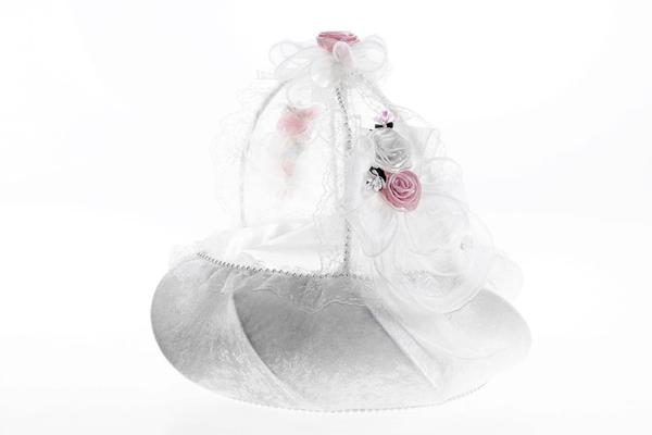 Bayimpex düğün çiçek sepeti Klara Beyaz 2 adet