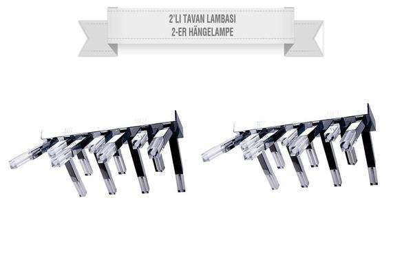 Dekonaz Avize Tavan Lambası | 2 Adet | 52x46cm | Kristal