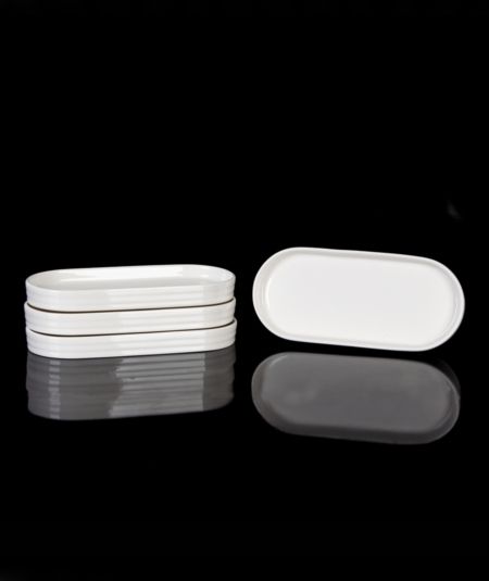 Acar Küche | Ovaler Teller aus weißem Porzellan