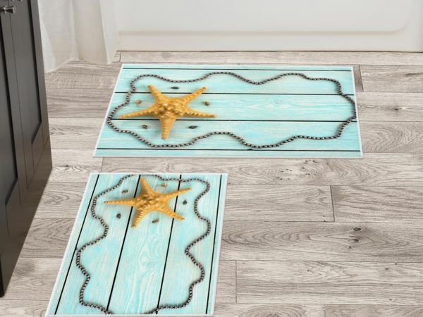 Ensemble de 2 tapis de bain étoile de mer