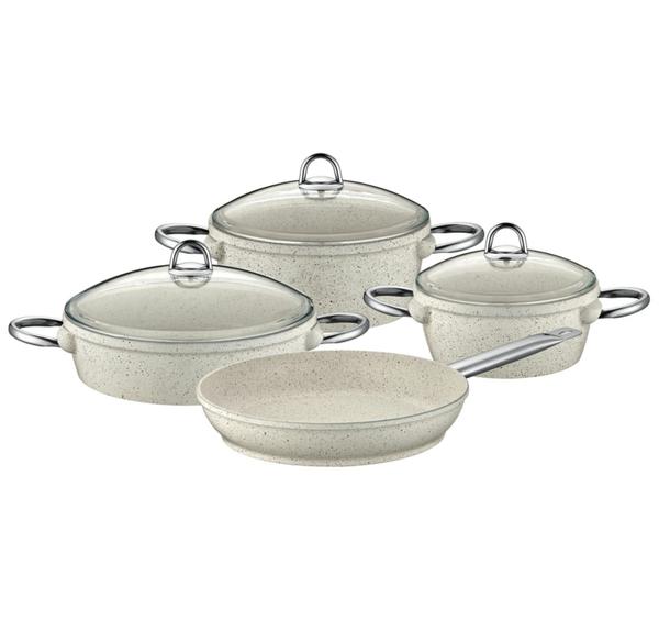 Tac 7 Piece Granite Casting Cookware Set - Cream