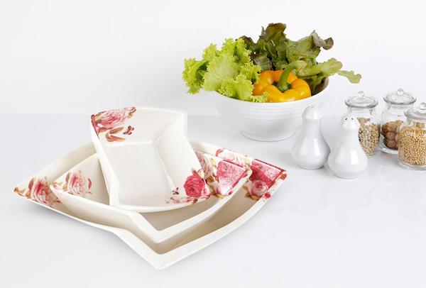 Duygu Valentina 3 Parça Porselen Kase Seti | Pembe | DG-7030-P