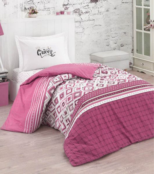 Clasy Ranforce Little Queen v1 Pembe Tek Kişilik Nevresim Takımı