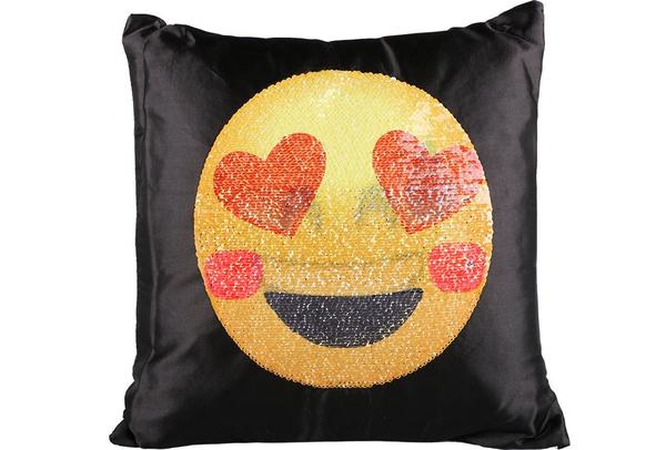 Dekonaz Dekoratif Pullu Yastık 40x40cm | Gülen/ kalbli Emoji | MTL-0020