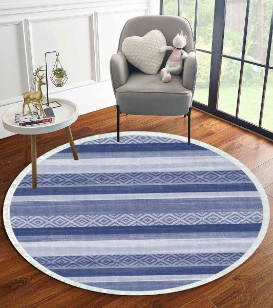 Birkilim Yuvarlak Yıkanabilir Dekoratif Halı İpeksi Kaymaz Taban | MLN-IP-YU-HT-1006