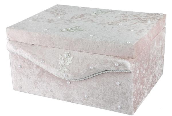 Dekonaz İnci Süslemeli Düğün Takı Para Sandığı | Pembe