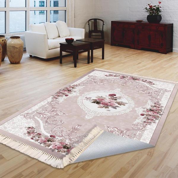 Milano Yıkanabilir Dekoratif Halı Kaymaz Taban | 8mm | Pembe | MLN-HK072-1