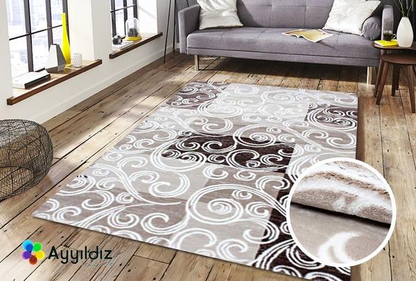 Ayyildiz Toscana Halı 100% PP Heatset Lurex 12mm 2500gr | Kahverengi | 3130Brown