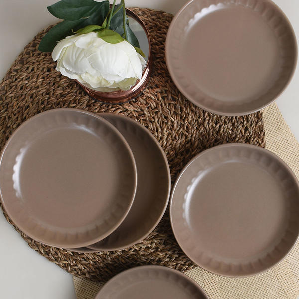 صحن حلى بلوز رمادي داكن غير لامع 16 سم 6 قطع | كيراميكا