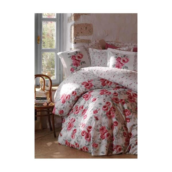 طقم غطاء لحاف ساتان مزدوج من سولي - روزا (هدية بطانية)