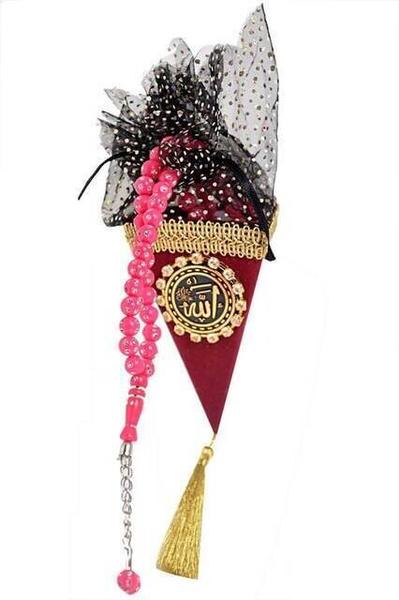 Bordo Kumaş Külah Tesbih-3159