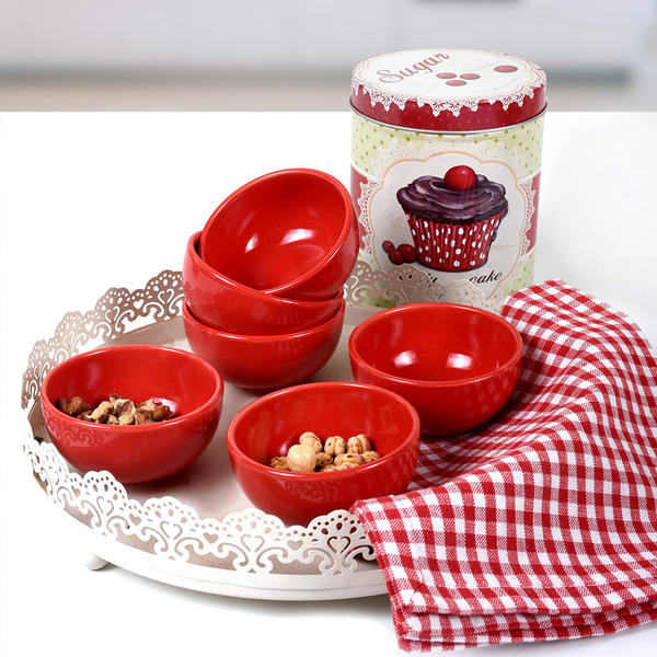 Red Cloud Snack / Sauce Bol 8 Cm 6 Pièces | Keramika