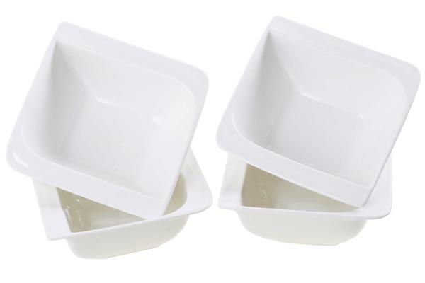 Almina 2 Parça Kase Seti Köşeli | Beyaz | AL-7917