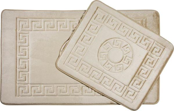 Vintage Premium Banyo Paspas Seti 2 Parça Kahverengi