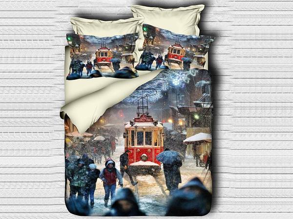 Best Class Dijital Baskılı 3d Çift Kişilik Nevresim Takımı Streetcar | Best Class