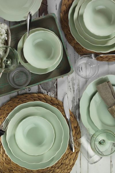Naturaceram Lar 24 Parça Yeşil Yemek Seti